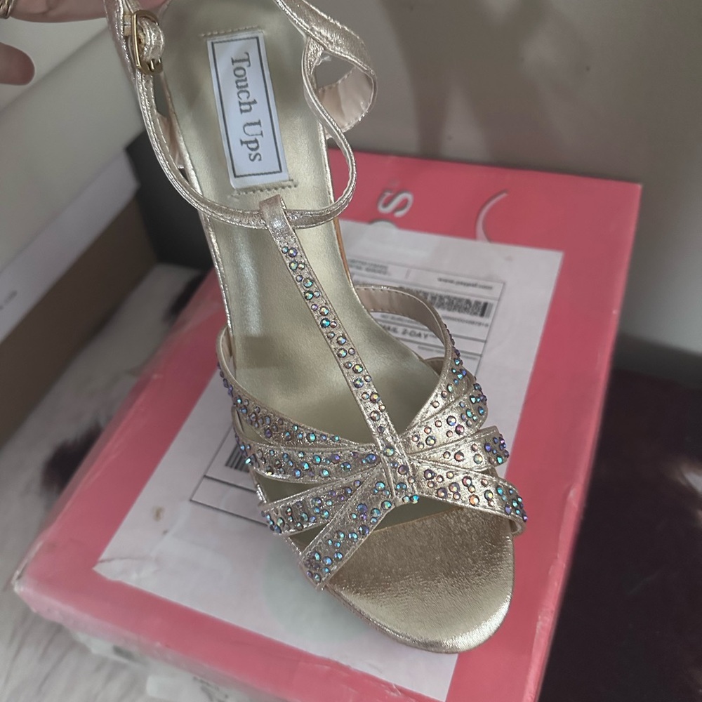Touch Ups Gold Embellished Heels